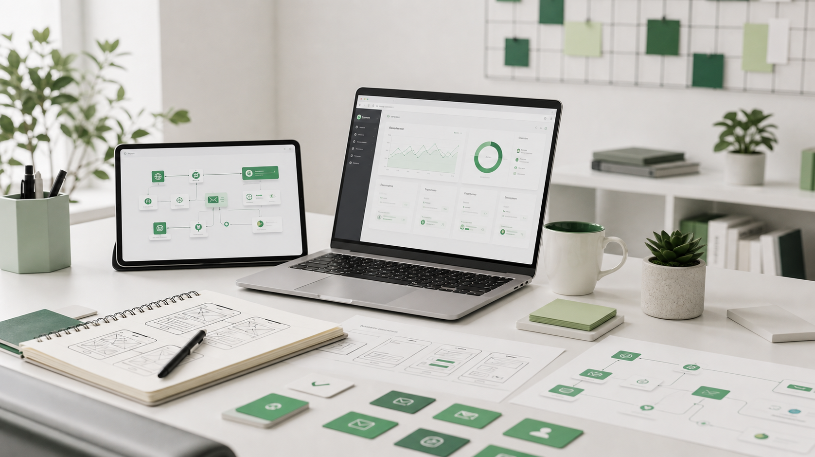 Digital workspace with dashboards and automation plans